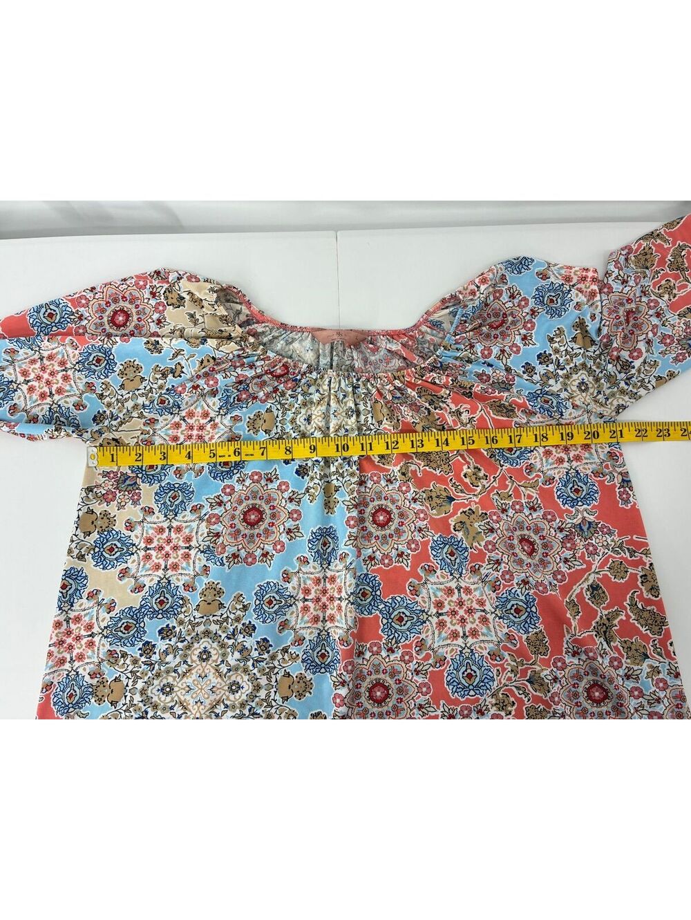 sjs Women's Bohemian Floral Pattern 3/4 Long Sleeve Blouse Top Size Large - Picture 4 of 7